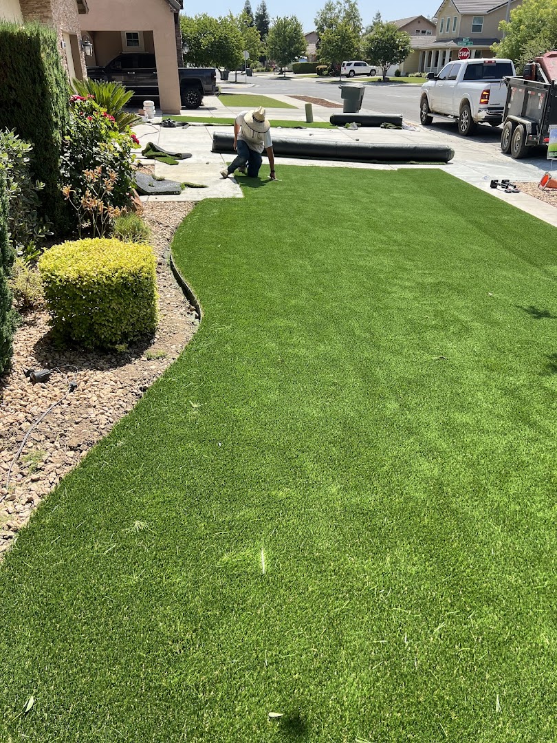 Synthetic turf lawn install, Visalia CA